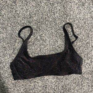 Black Glitter Bikini Top
